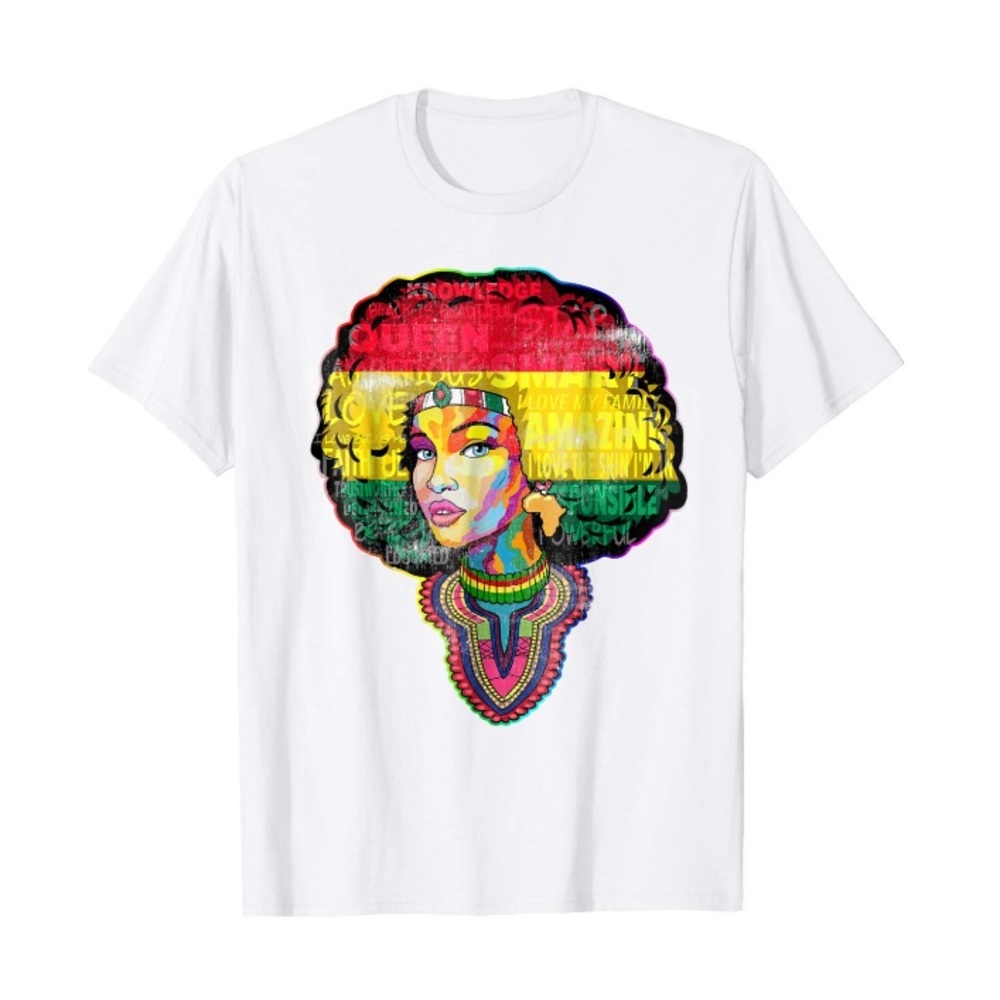 MENS MELANIN WOMAN OF COLOR White T-SHIRT *NWT* - Picture 1 of 2